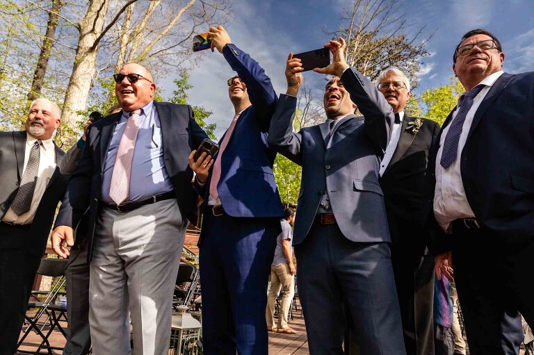 Pittsburgh documentary wedding photographer candid cocktail hour moment