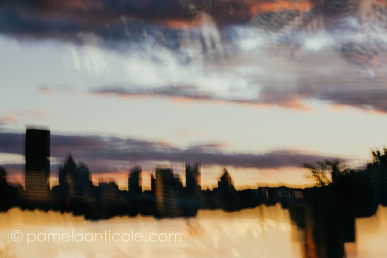 unique pittsburgh gift, abstract cityscape art, multiple exposure, icm, fine art photography