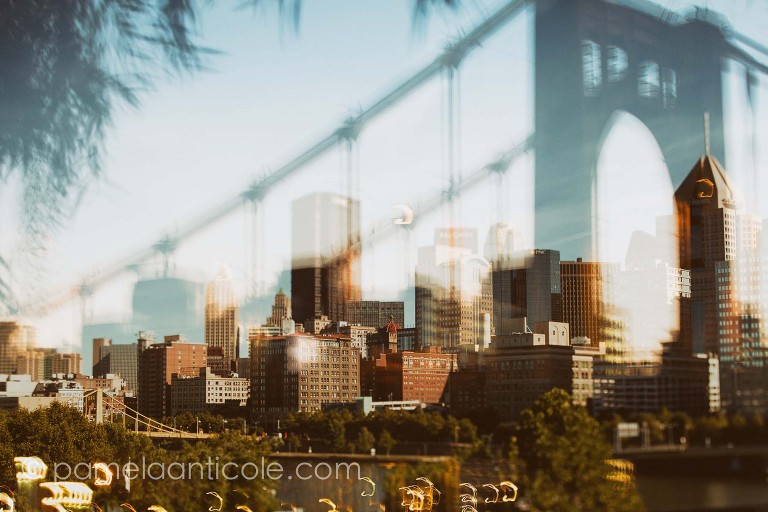 multiple exposure fine art, creative pittsburgh art photography, color, urban, cityscape, icm, long exposure