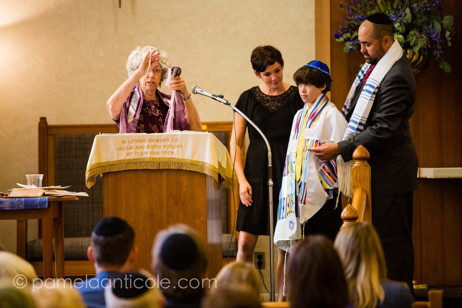 Bar Mitzvah photos during ceremony at Beth Shalom Pittsburgh