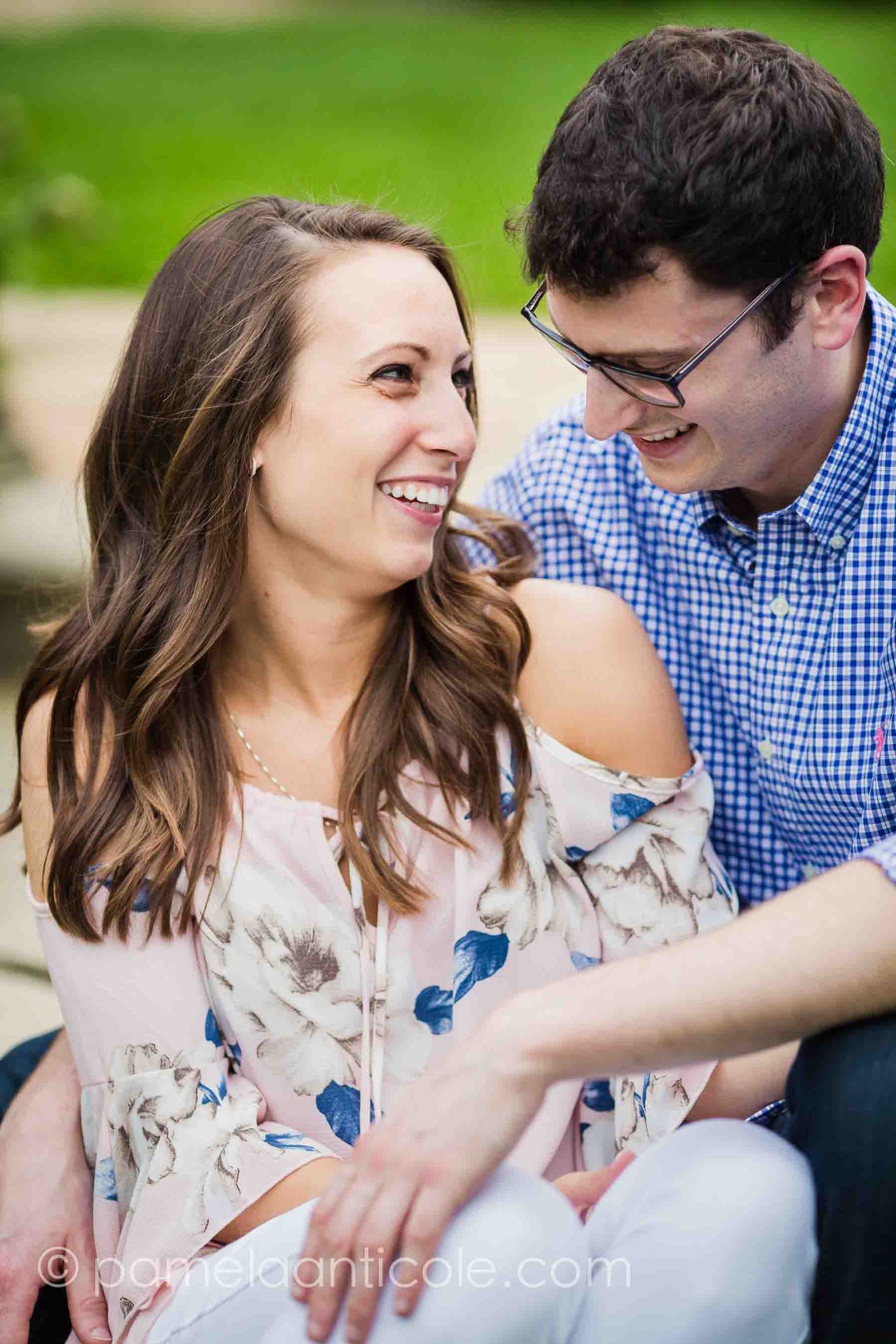 experienced pittsburgh wedding photographer, relaxed engagement photos in pittsburgh, relaxed wedding photos, hartwood acres engagement session, laughing couple bride and groom
