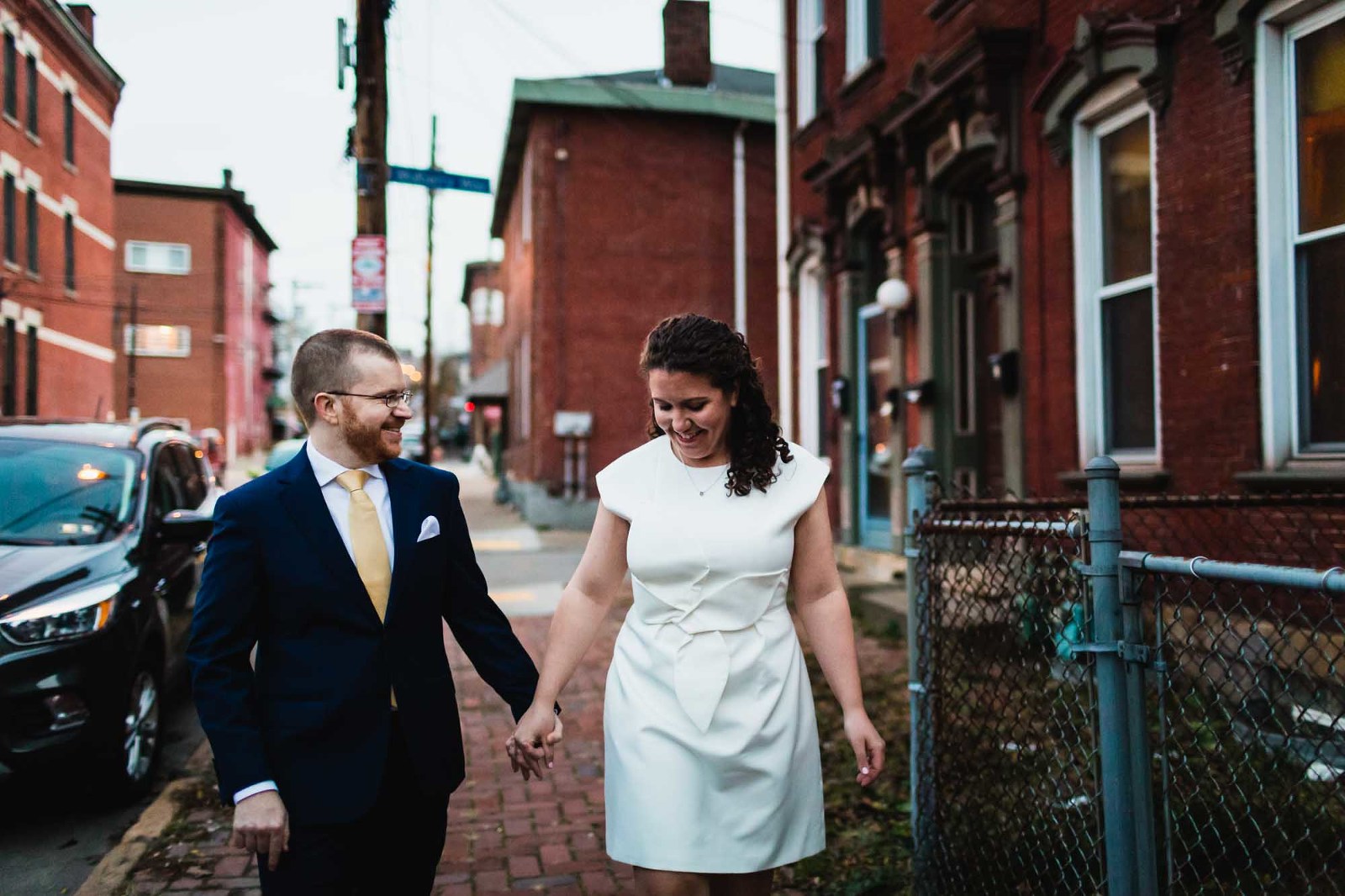 bride and groom elope in pittsburgh at piccolo forno rented upstairs space