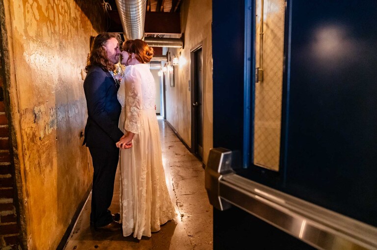 bride and groom celebrate after their wedding ceremony at the WBU Event Venue