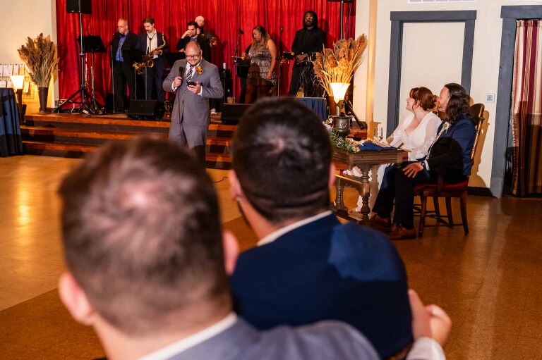 wedding toasts from Jennie and Adam's WBU Event Venue wedding photos